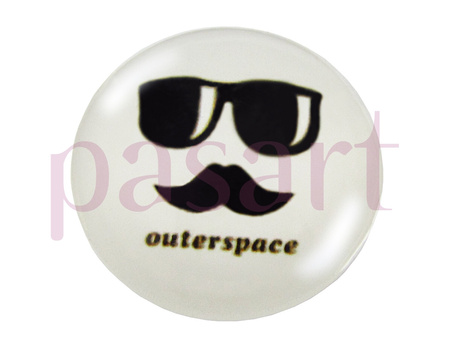 Kaboszony szklane z grafiką, K12 PT1006 / biało-czarny / 12mm / 4szt