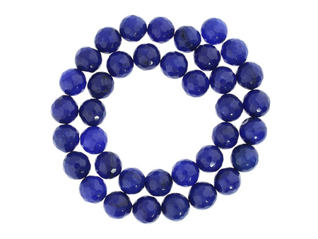 Agat / kula fasetowana / 8mm / granatowo - czarny / 44szt