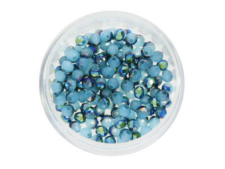 CrystaLove™ / kryształki szklane / rondelle / 2x3mm / ciemny emerald / lustrzany/opalizujący/ 150szt