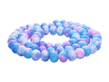 Candy™, matte / rondelle / 3x4mm / niebiesko-różowy / 135szt