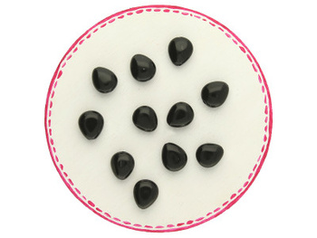 Obsydian / kropla płaska/ 8x10x5mm / 2szt