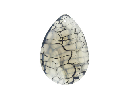 Agat / zawieszka / kropla / 58x39x6mm / przezroczysty / 1szt