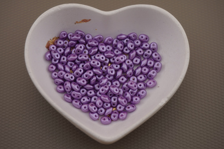 SuperDuo™ / 2.5x5mm / Pearl Coat - Dark Lilac / 10g