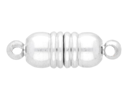 Zapięcie magnetyczne / walec z 4 pierścieniami / 18x6x6mm / srebrny / uchwyt 1.5mm / 1szt