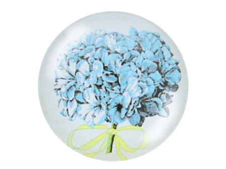 Kaboszon szklany z grafiką K12 PT1344 / niebieski / 12mm / 4szt