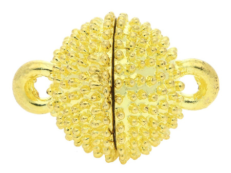 Zapięcie magnetyczne vintage, miedziane / kula / 13.5x8.5x8.5mm / złoty / uchwyt 1.5mm / 1szt