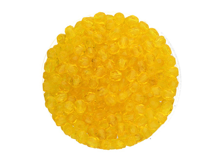 Firepolish™ / 3mm / Transparent / Med. Jonquil / 40szt