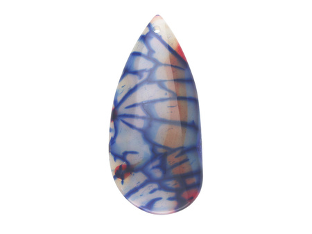 Agat / zawieszka / kropla / 63x29x8mm / niebieski / 1szt