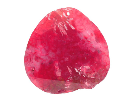 Agat / zawieszka / trójkąt owalny fasetowany / 53x52x10mm / różowy / 1szt