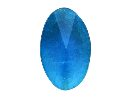 Agat / owal fasetowany / 38x24x13mm / błękitny / 1szt