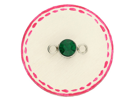Łącznik z cyrkonią / stal chirurgiczna / 6x12x4mm / srebrny, malachite green / 1szt