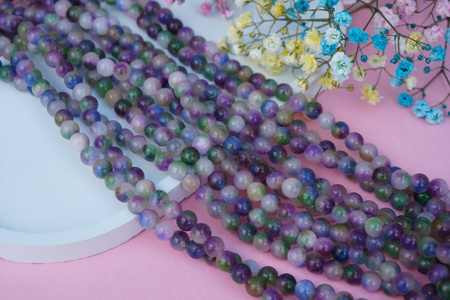 Chalcedon / kula / 6mm / multikolor / sznur / 65szt