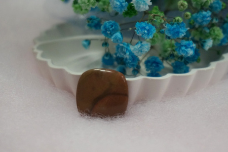 Jaspis / kaboszon / klasa AAA / 21mm / brązowy / 1szt