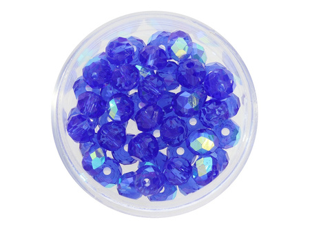 CrystaLove™ / kryształki szklane / rondelle / 6x8mm / chabrowy / opalizujący / 72szt