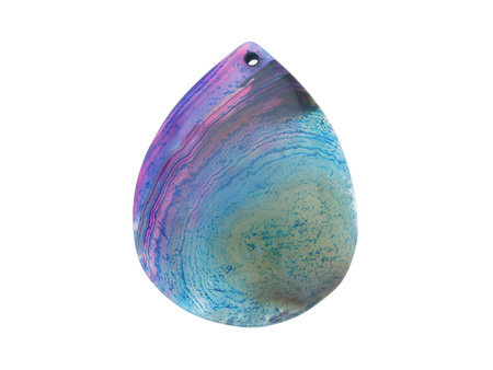 Agat / zawieszka / kropla / 50x40x7mm / multikolor / 1szt