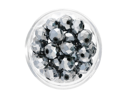 CrystaLove™ / kryształki szklane / rondelle / 6x8mm / oksydowany srebrny / lustrzany / 72szt