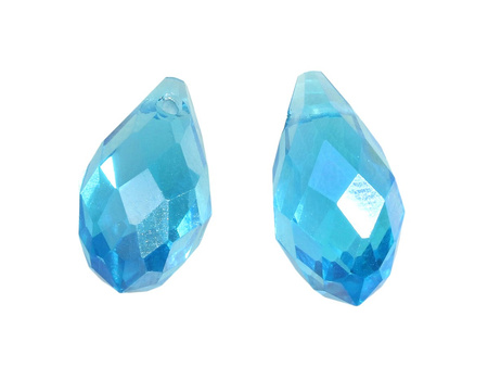 CrystaLove™ / kryształki szklane / drop / 8x13mm / lazurowy / opalizujący / 4szt