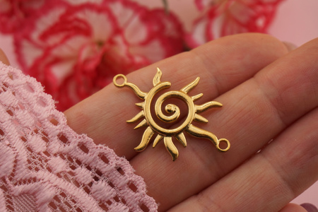 Słońce / łącznik / stal chirurgiczna / 35x25mm / złoty / 1szt