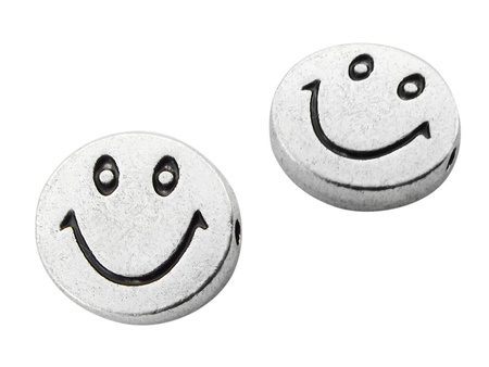 Przekładka uśmiech "Smile" 9.5mm / kolor srebrny / otwór 1.2mm / 6szt