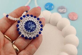 Kaboszon syntetyczny / sodalit / koło / 20mm / 1szt