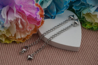 Łańcuszek regulacyjny z monetą / przedłużka / dł.5cm + karabińczyk i zawieszka / stal chirurgiczna / srebrny / 1szt