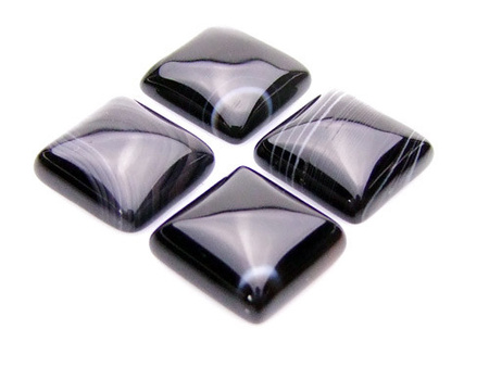 Kamień naturalny, kaboszon, onyks / kwadrat / 15x15x6mm / 1szt