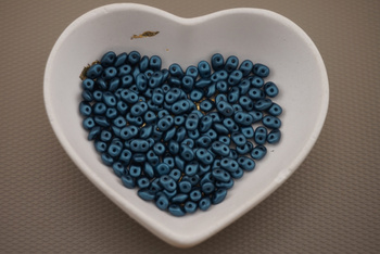 SuperDuo™ / 2.5x5mm / Pearl Coat - Steel Blue / 10g