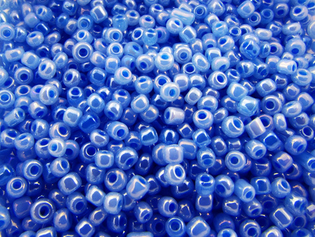 Koraliki szklane drobne, opaque lustered / Sapphire / 2,3mm / otwór round / 20g