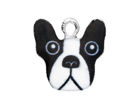Buldog SweetCharm™ / zawieszka charms / 16x16x2mm / srebrny / 2szt