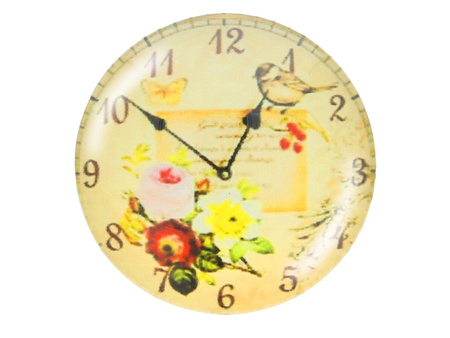 Kaboszon szklany z grafiką K25 PT1242 / żółty / 25mm / 2szt