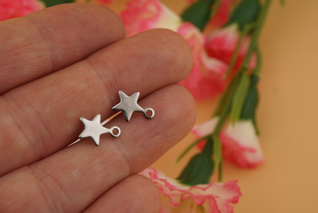 Sztyfty gwiazdka / stal chirurgiczna / 9x9mm / srebrny / 2szt