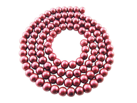 Koraliki szklana perła kula 12mm / malinowy / otwór 1.2mm / 70 koralików