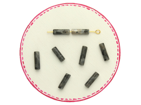 Labradoryt / walec / 13x4mm / otwór 1mm / 4szt