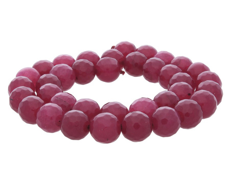 Agat / kula fasetowana / 10mm / ciemny amarantowy / 35szt