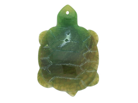 Agat / zawieszka / żółw / 56x38x9mm / zielony / 1szt