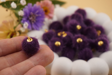 Pomponik / zawieszka / 15mm / fioletowy / 1szt