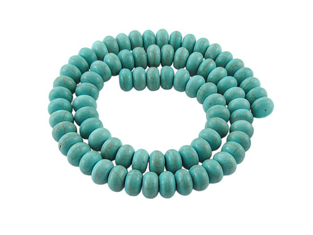 Howlit imitujący turkus, oponka / turkusowy / 4x6mm / otwór 1mm / 100szt / 1sznur