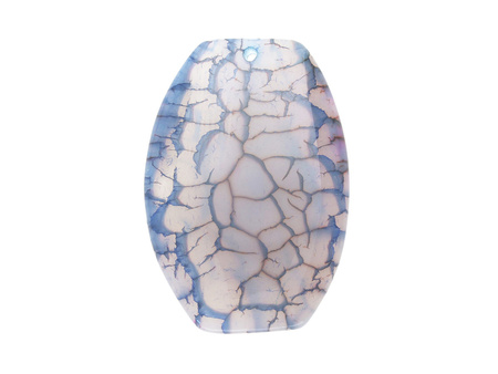 Agat / zawieszka / zaokrąglony prostokąt / 53x37x8.5mm / szaro-niebieski / 1szt