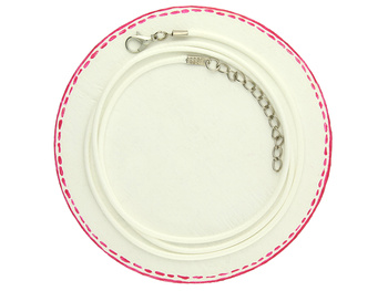 Baza naszyjnika / sznurek woskowany, metal / biały / grubość 2mm, dł. 70+5cm / 1szt