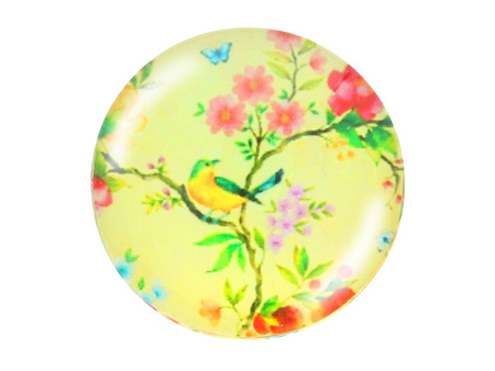 Kaboszon szklany z grafiką K20 PT1213 / żółty / 20mm / 2szt