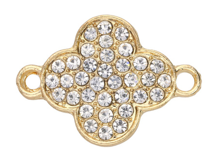 Kwiat Glamm™ / łącznik / 35 cyrkonii / 27x19mm / kolor KC Gold / 1szt