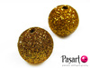 Koraliki brokatowe, pozłacane / 12mm / wielkość otworu 1mm / 6szt
