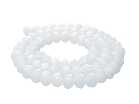 CrystaLove™ / kryształki szklane / rondelle / 8x10mm / mleczny / lustrzany / 70szt