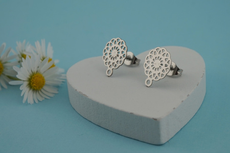 Sztyfty z zatyczkami / rozeta / stal chirurgiczna / 10mm / srebrny / 2szt