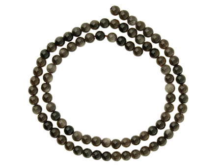 Obsydian srebrny / kula / 4mm / sznur / 87szt