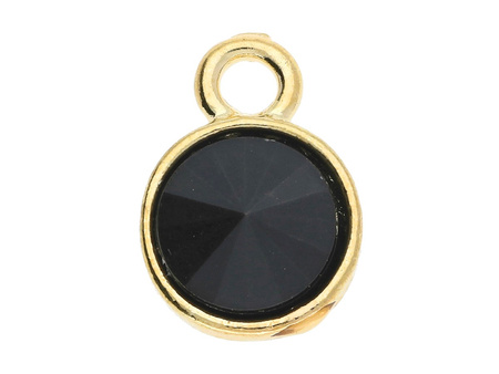 Spotlight Glamm™ / zawieszka charms / 14x10x5mm / KC Gold, Jet / 2szt