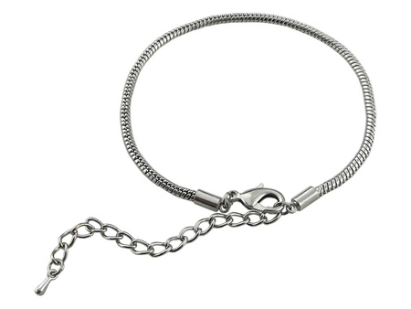 Baza bransoletki modułowej  / kolor srebrny / grubość 3,5mm / 16cm / 1szt