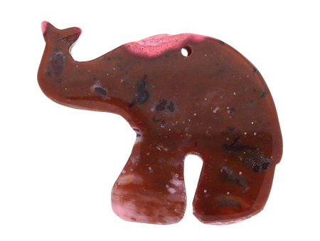 Agat / zawieszka / słoń / 45x60x5mm / brązowy / 1szt