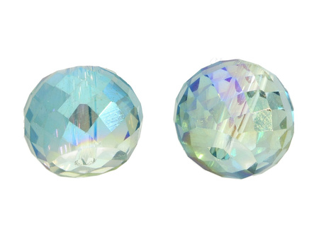 CrystaLove™ / kryształki szklane / drum / 8x10mm/ zielono-morski/ transparentny/ opalizujący / 6szt