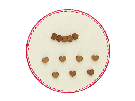 Hematyt / serce pixel / 6mm / jasny brązowy / 10 sztuk